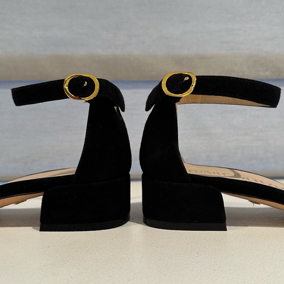 STUART WEITZMAN NUDISTJUNE SQUARE BLACK SUEDE SANDALS • size 6 • NWOT - Picture 6 of 8